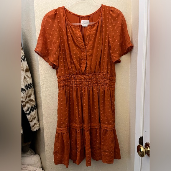 Anthropologie Rust Somerset Mini Dress Size Medium - Picture 3 of 14